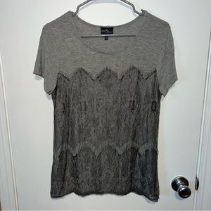 🍀4 for 25🍀 Market & Spruce | Gray Lace Blouse